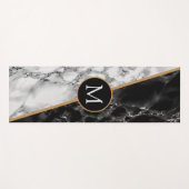 Persoonlijke Letter Yoga Mat Black White Marble (Voorkant (horizontaal))