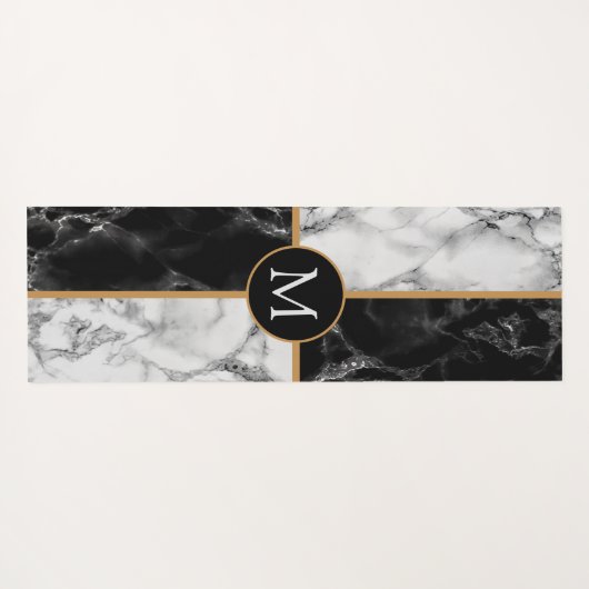Persoonlijke Letter Yoga Mat met marmer Design (Achterkant (horizontaal))