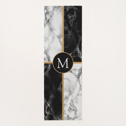 Persoonlijke Letter Yoga Mat met marmer Design (Achterkant)