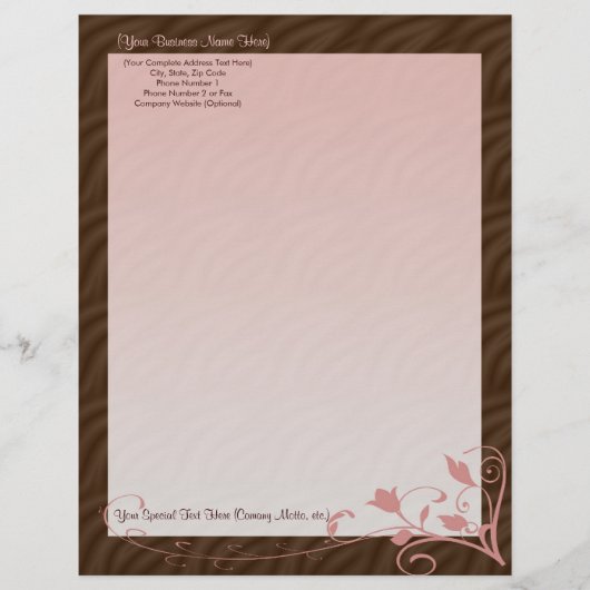 Persoonlijke Letterhead, Feminine Persoonlijk Briefhoofd (Voorkant)