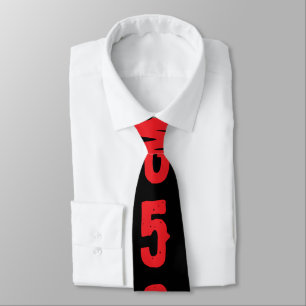 Persoonlijke letters Modern rood en zwart Chic Stropdas