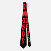 Persoonlijke letters Modern rood en zwart Chic Stropdas (Voorkant)