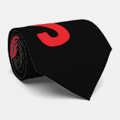 Persoonlijke letters Modern rood en zwart Chic Stropdas (Opgerold)