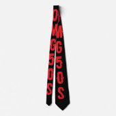 Persoonlijke letters Modern rood en zwart Chic Stropdas (Achterkant)