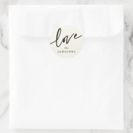Persoonlijke lettertype 'Love' Ronde Sticker