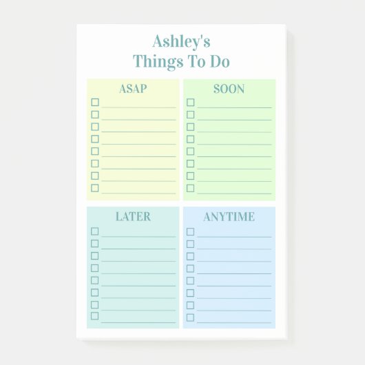 Persoonlijke Leuk Om Te Doen Lijst Post-it® Notes (Voorkant)