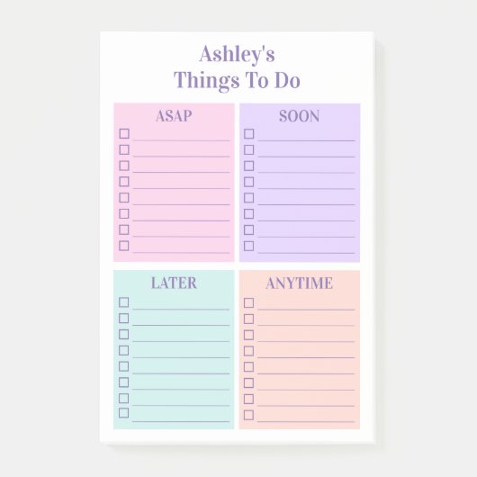Persoonlijke Leuk om te doen-lijst Post-it® Notes (Voorkant)