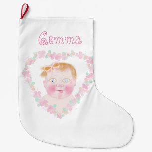 Persoonlijke leuke baby kerstsok