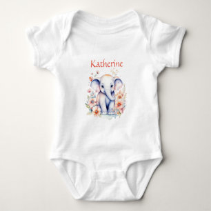 Persoonlijke Leuke Illustratie van een Baby Olifan Romper
