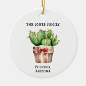 Persoonlijke leuke ingepote cactus  keramisch ornament (Voorkant)