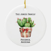 Persoonlijke leuke ingepote cactus  keramisch ornament (Achterkant)