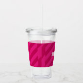Persoonlijke Leuke Moderne Roze Streep Acryl Drinkbeker (Rechts)