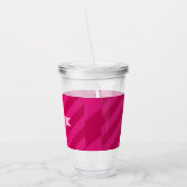 Persoonlijke Leuke Moderne Roze Streep Acryl Drinkbeker (Links)