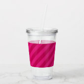 Persoonlijke Leuke Moderne Roze Streep Acryl Drinkbeker (Achterkant)