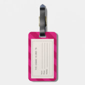 Persoonlijke Leuke Moderne Roze Streep Bagagelabel (Achterkant verticaal)