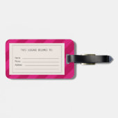 Persoonlijke Leuke Moderne Roze Streep Bagagelabel (Achterkant horizontaal)