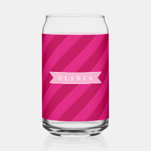 Persoonlijke Leuke Moderne Roze Streep Blikvorm Glas