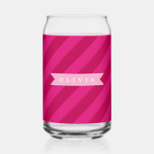 Persoonlijke Leuke Moderne Roze Streep Blikvorm Glas (Achterkant)