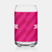 Persoonlijke Leuke Moderne Roze Streep Blikvorm Glas (Links)
