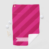 Persoonlijke Leuke Moderne Roze Streep Golfhanddoek (Insitu)