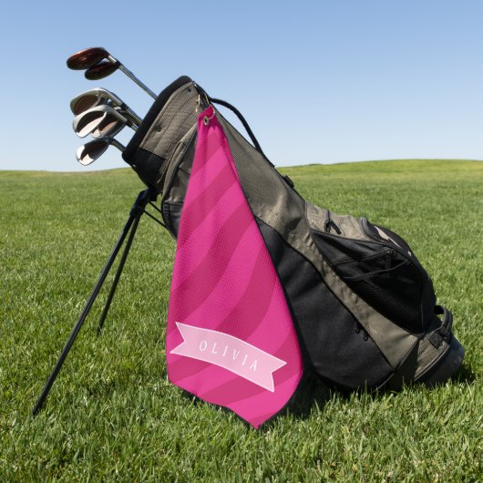 Persoonlijke Leuke Moderne Roze Streep Golfhanddoek (Groen)