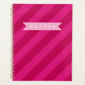 Persoonlijke Leuke Moderne Roze Streep Planner (Voorkant)
