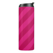 Persoonlijke Leuke Moderne Roze Streep Thermosbeker (Gedraaid links)