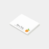 Persoonlijke leuke oranje fruit cartoon diëtist post-it® notes (Schuin)