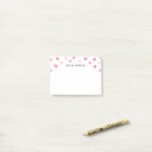 Persoonlijke Leuke Roze Confetti Post-it® Notes (Op bureau)