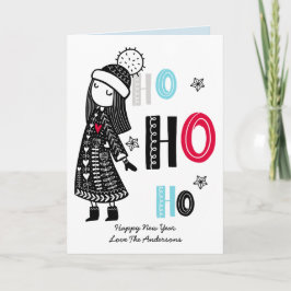 Persoonlijke leuke Scandinavische kerstdoodles Kaart