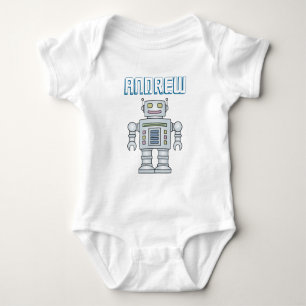 Persoonlijke leuke speelgoed robot baby jongen 1e  romper
