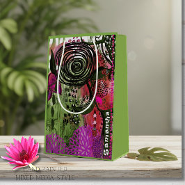 Persoonlijke Levendige Abstracte Mixed Media Kunst Medium Cadeauzakje