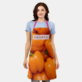 Persoonlijke Levendige Verse Oranje Paprika Schort (Gedragen)