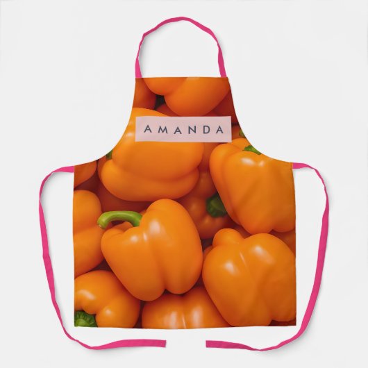 Persoonlijke Levendige Verse Oranje Paprika Schort (Voorkant)