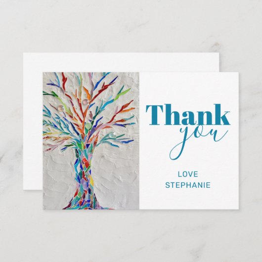 Persoonlijke levensstructuur - Hartelijk dank - Ka Bedankkaart (Voorkant / Achterkant)