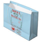 Persoonlijke levering 's nachts door de kerstman groot cadeauzakje (Voorkant Gekanteld)