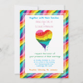 Persoonlijke LGBT Rainbow Heart Wedding Kaart (Voorkant)