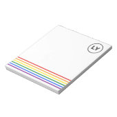 Persoonlijke LGBTQ-Initialen Pride-regenboogstripe Notitieblok (Linkerzijde)