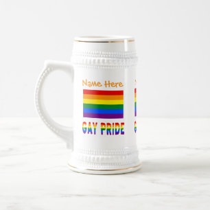 Persoonlijke LGBTQ Regenboog Gay Pride-vlag Bierpul