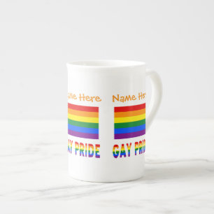Persoonlijke LGBTQ Regenboog Gay Pride-vlag Porselein Kop