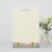 Persoonlijke Libelle Bloemenveld Aangepaste Naam Briefpapier (Staand voorkant)