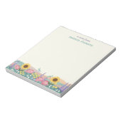 Persoonlijke Libelle Bloemenveld Aangepaste Naam Notitieblok (Linkerzijde)