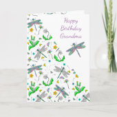 Persoonlijke libellen en Dandelions Birthday Kaart (Voorkant)