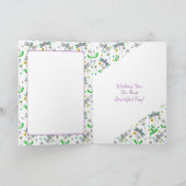 Persoonlijke libellen en Dandelions Birthday Kaart (Binnen)