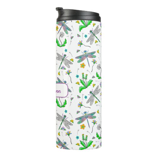 Persoonlijke libellen en kwasten thermosbeker (Geroteerd rechts)