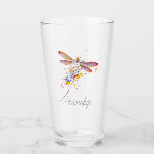 Persoonlijke libellespat glas (Voorkant)