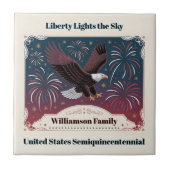 Persoonlijke Liberty-Vuurwerk Adelaar Vintage Stij Tegeltje (Voorkant)