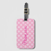 Persoonlijke Licht Roze Stippen Bagagelabel (Voorkant (verticaal))