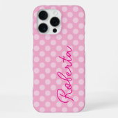 Persoonlijke Licht Roze Stippen iPhone Hoesje (Achterkant)