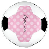 Persoonlijke Licht Roze Stippen Voetbal (Gedraaid)